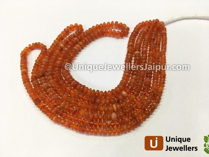 Fire Opal Smooth Roundelle Beads